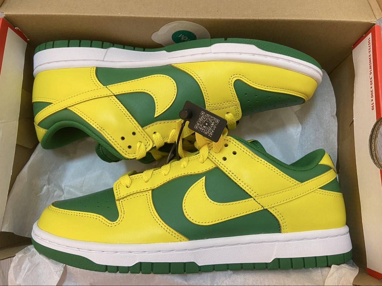 Nike Dunk Retro BTTYS 反转巴西 皮革 潮流经典 低帮 板鞋 男款 黄绿